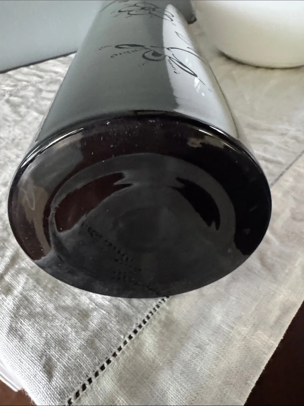 Blenko Etched Glass vase